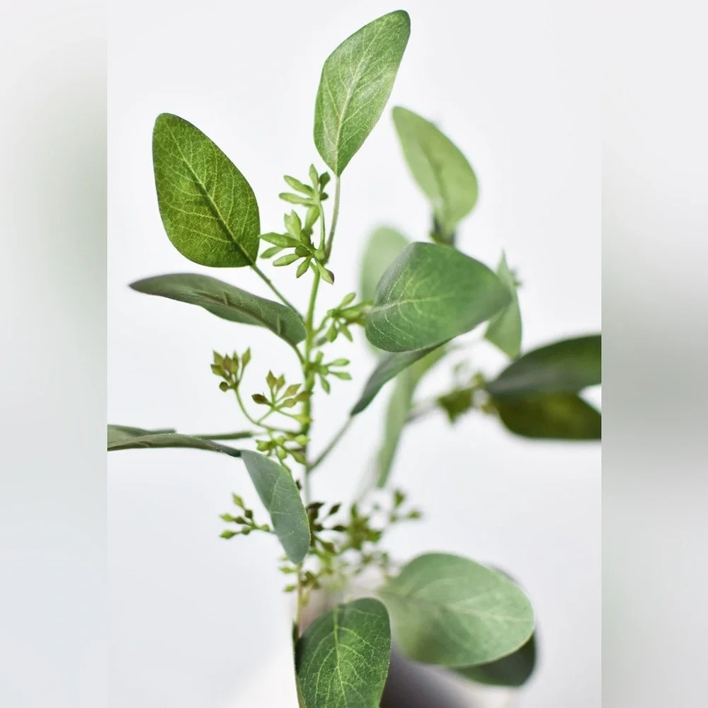 NWT 18 inch faux seeded eucalyptus greenery stem